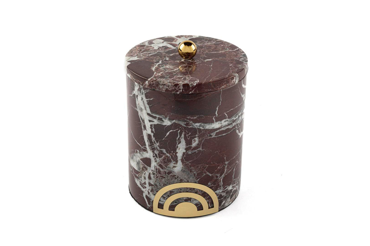 Mikasa Moor Gold Demir Küçük Bordo Mermer Kavanoz 10x10x12cm