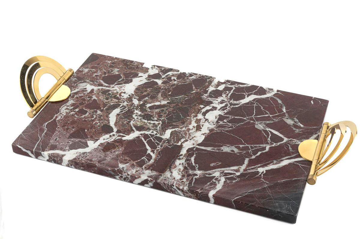 Mikasa Moor Gold Demir Büyük Bordo Mermer Tepsi 45x22x2cm