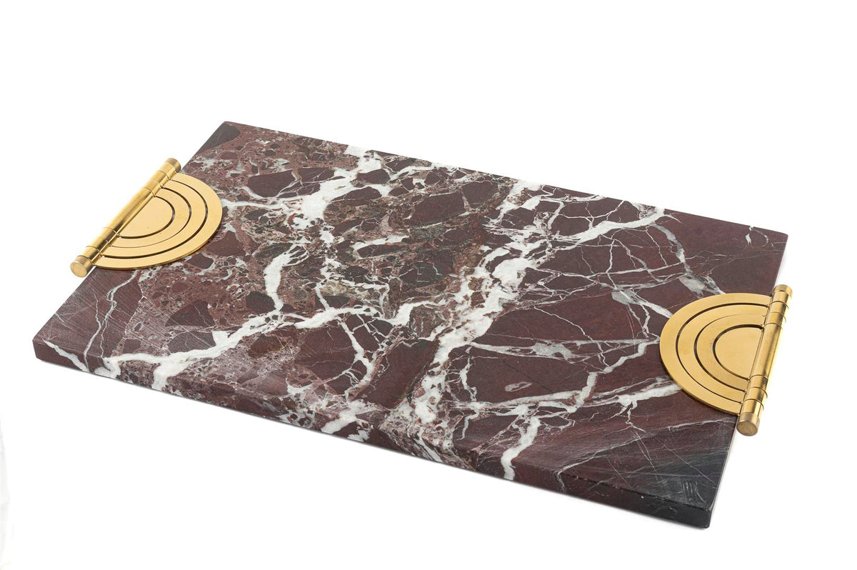 Mikasa Moor Gold Demir Büyük Bordo Mermer Tepsi 45x22x2cm