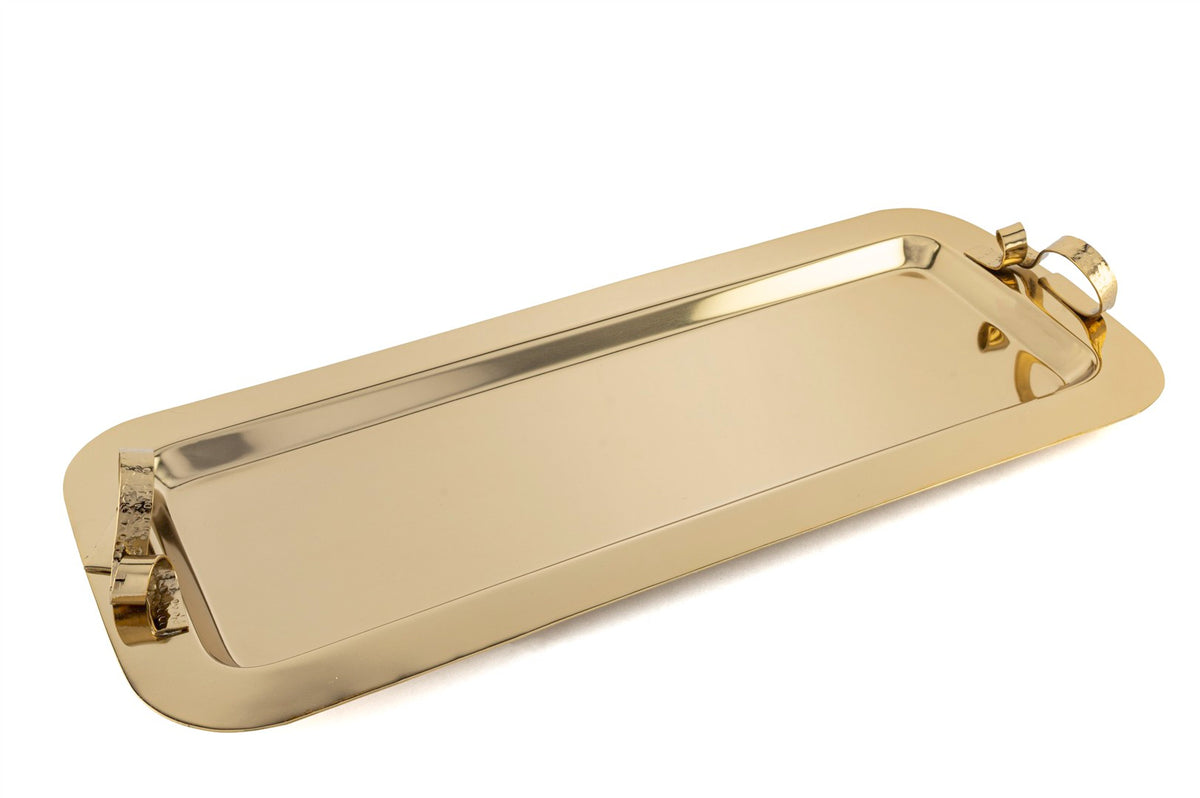 Mikasa Moor Gold Dalga Kulplu Tepsi 49x20x6cm