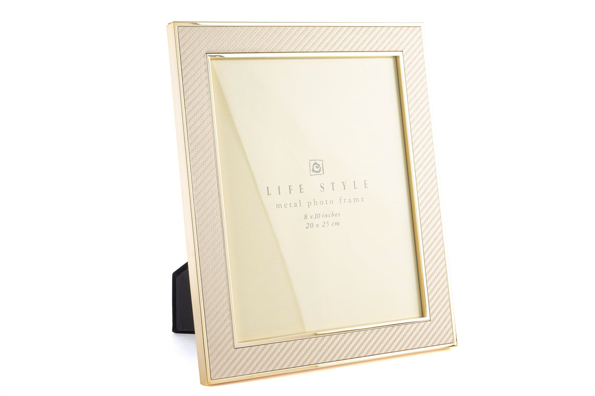Mikasa Moor Gold Kenarlı Krem Kumaş Çerçeve 20x25cm