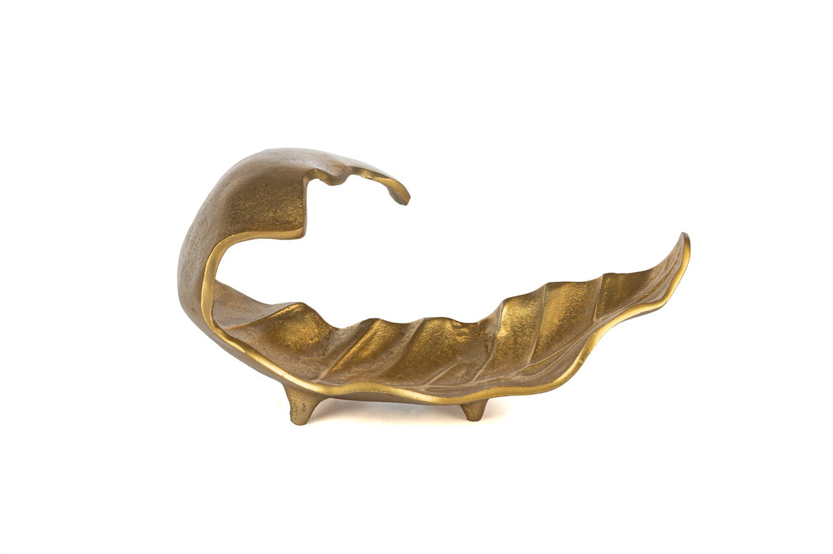 Mikasa Moor Gold Kavisli Dekoratif Yaprak Tabak 33x17cm