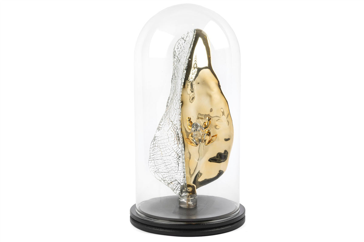 Mikasa Moor Gold Kristal Yaprak Kurbağa Fanus 42x22cm
