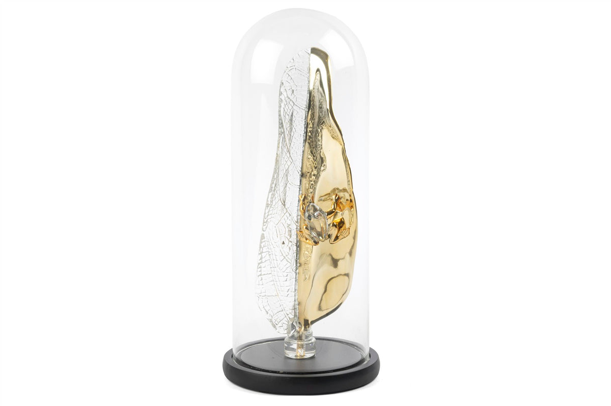 Mikasa Moor Gold Kristal Yaprak Kurbağa Fanus 41x16cm
