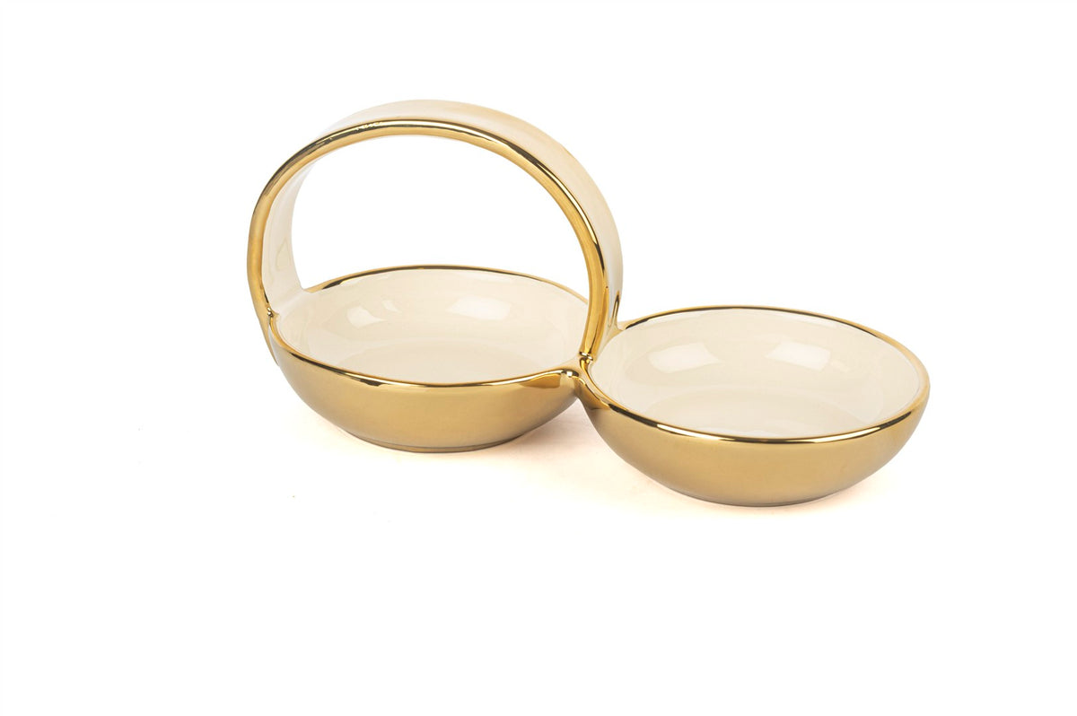 Mikasa Moor Krem Gold 2li Yuvarlak Çerezlik 27x13x13cm