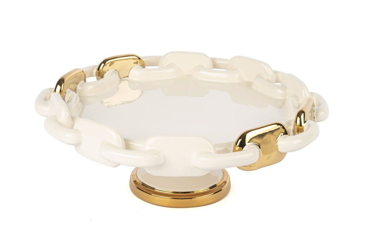 Mikasa Moor Krem Gold Zincir Ayaklı Servis 33x13cm