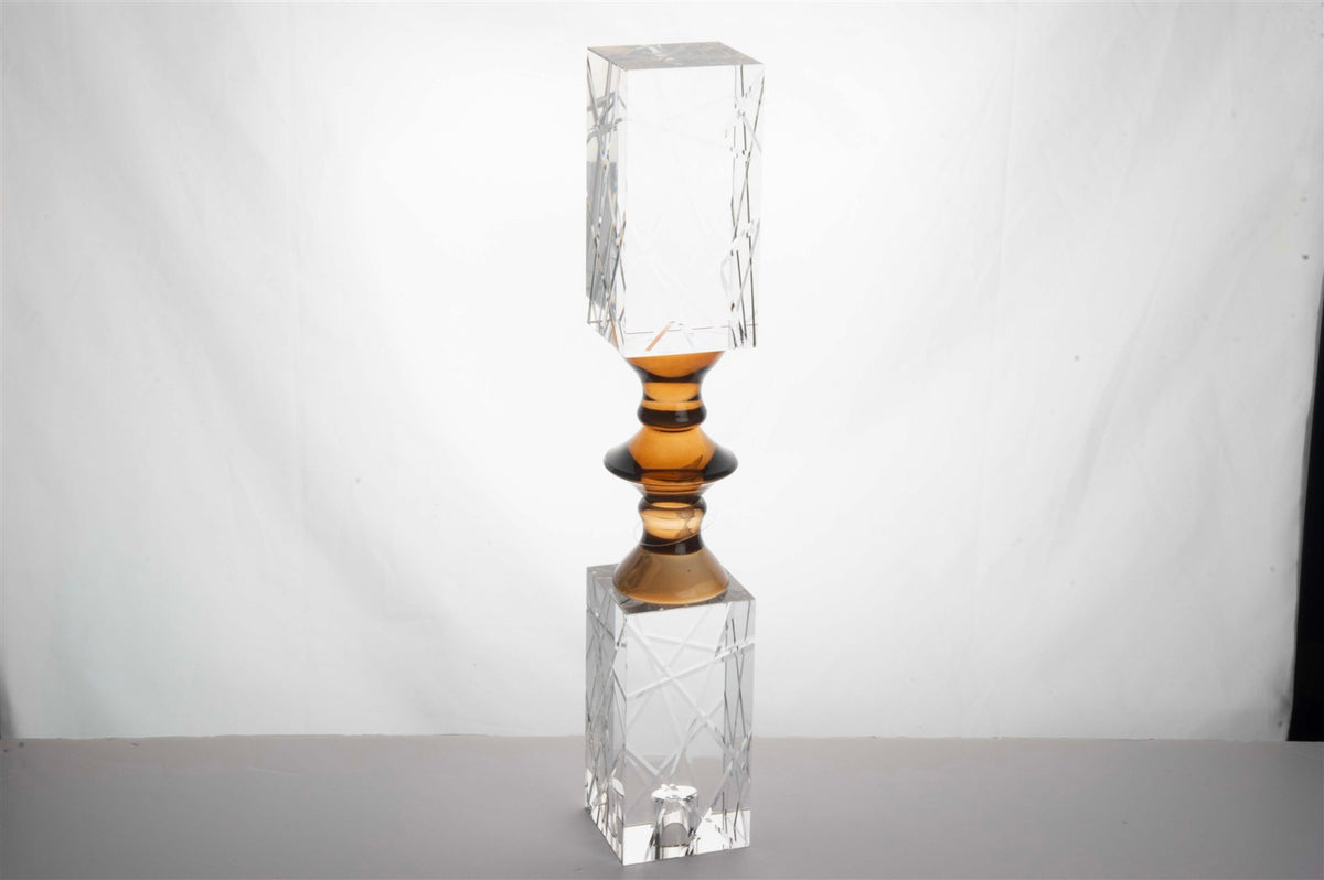 Mikasa Moor Kristal Amber Şeffaf Mumluk6x6x36cm