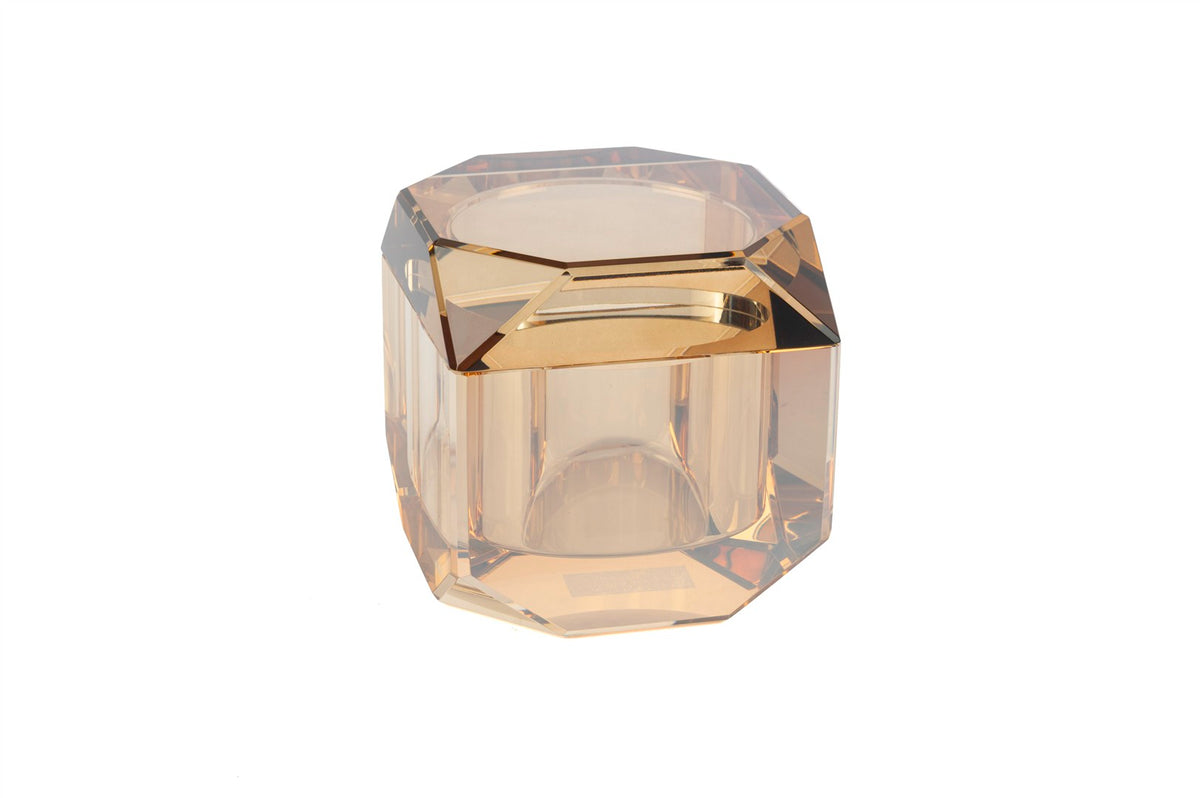 Mikasa Moor Şampanya Amber Kapaklı Kristal Kutu 10cm