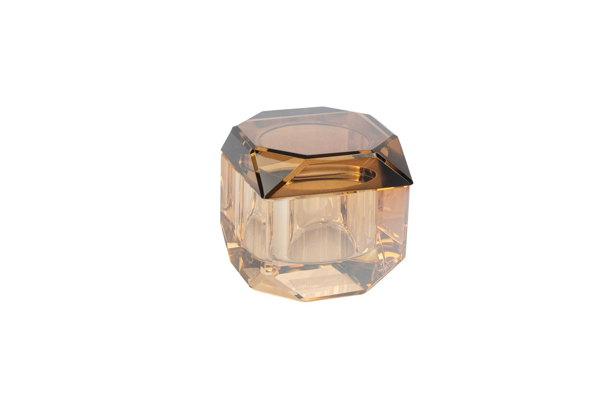 Mikasa Moor Şampanya Amber Kapaklı Kristal Kutu 8cm