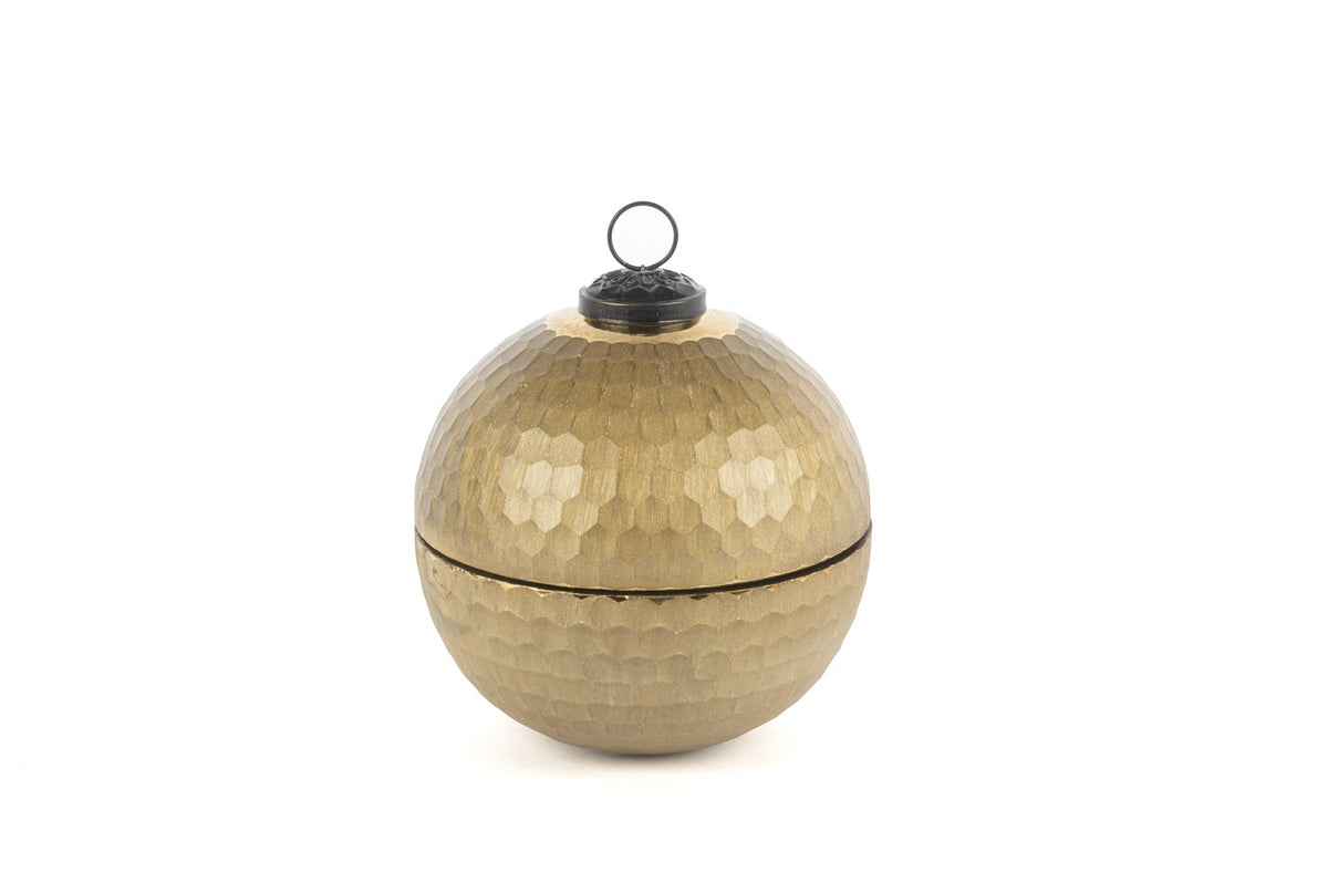 Mikasa Moor Gold Kapaklı Cam Mum Espresso Martini 12x13cm