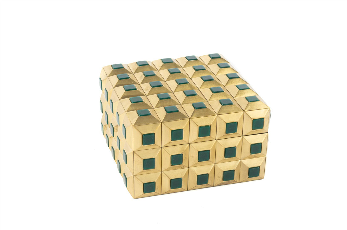 Mikasa Moor Gold Yeşil Taşlı Kutu 14x14x8