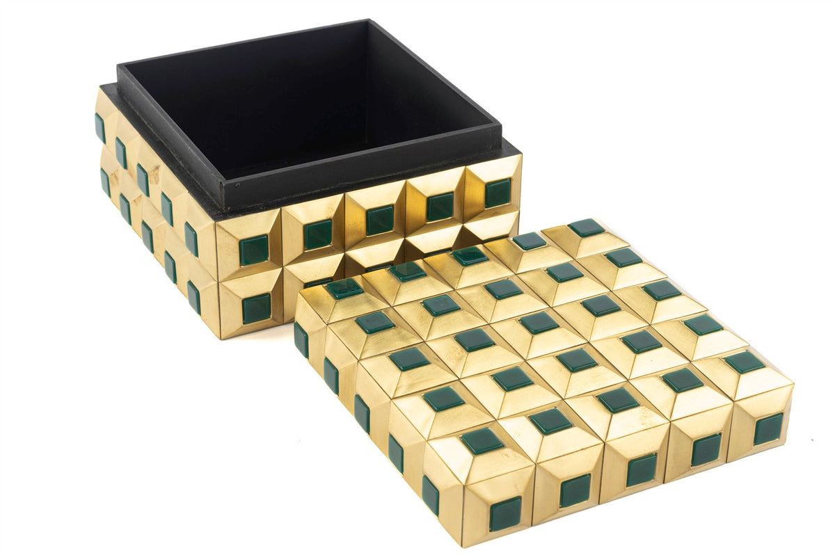 Mikasa Moor Gold Yeşil Taşlı Kutu 14x14x8
