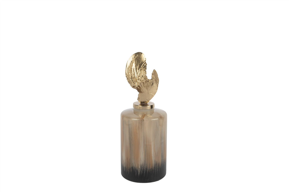 Mikasa Moor Krem Kırcıllı Cam Gold Başlıklı Küp 18x47cm