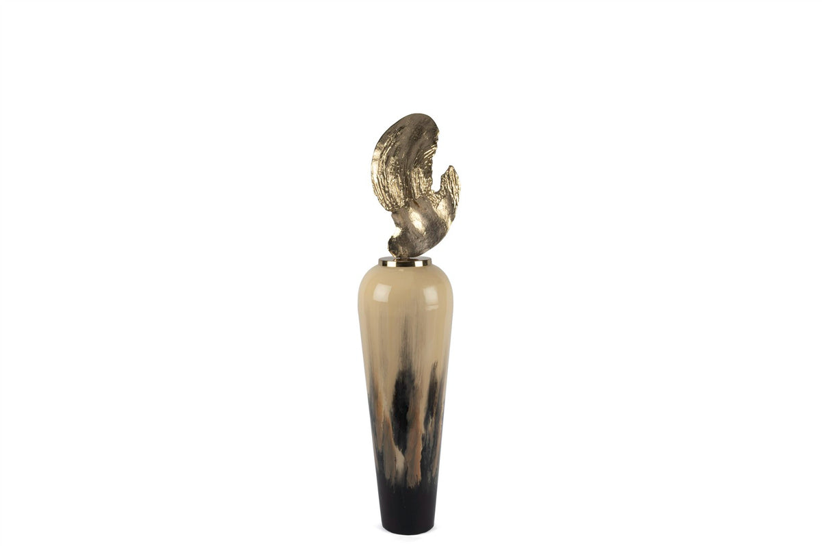 Mikasa Moor Krem Boyalı Cam Gold Başlıklı Küp 24x107cm