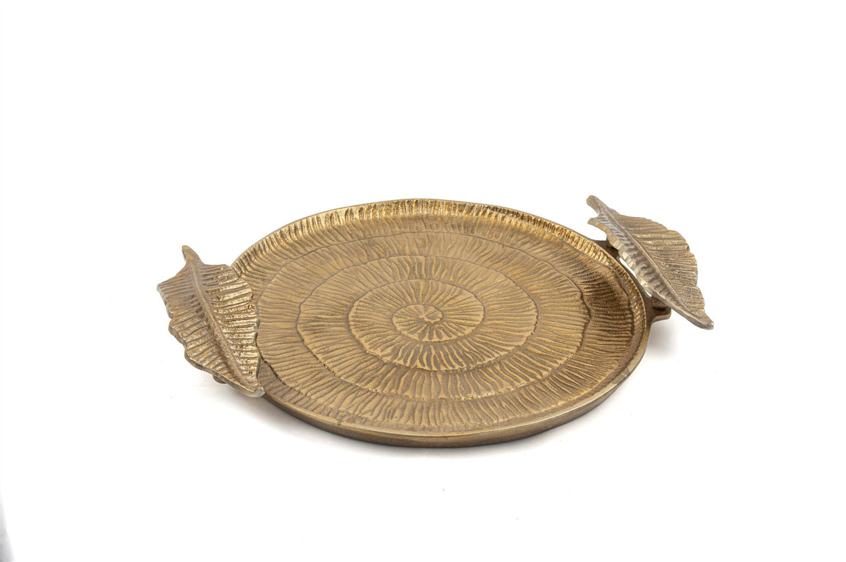 Mikasa Moor Antik Gold Yaprak Kulplu Tepsi 42x35x6cm