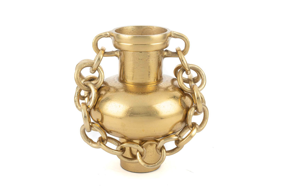 Mikasa Moor Gold Zincirli Metal Vazo 20x27cm