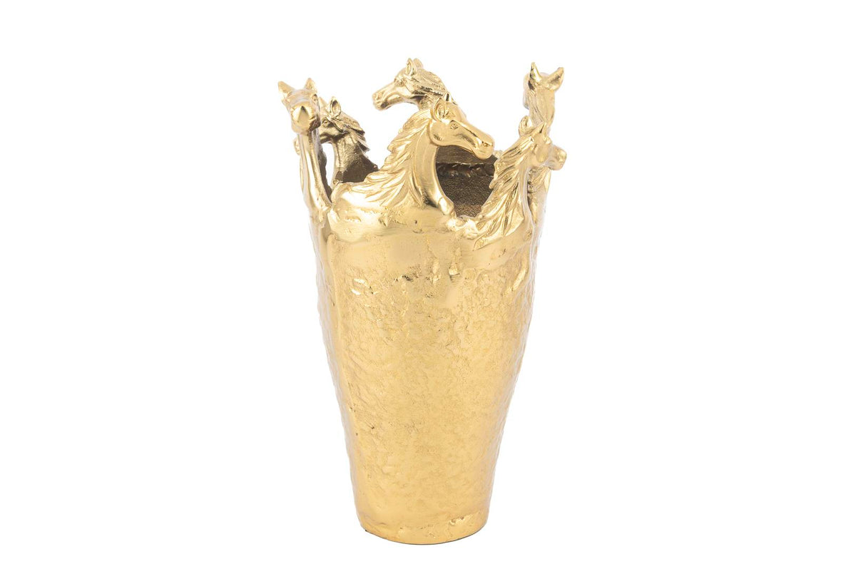 Mikasa Moor Gold At Dekorlu Metal Vazo 23x35cm