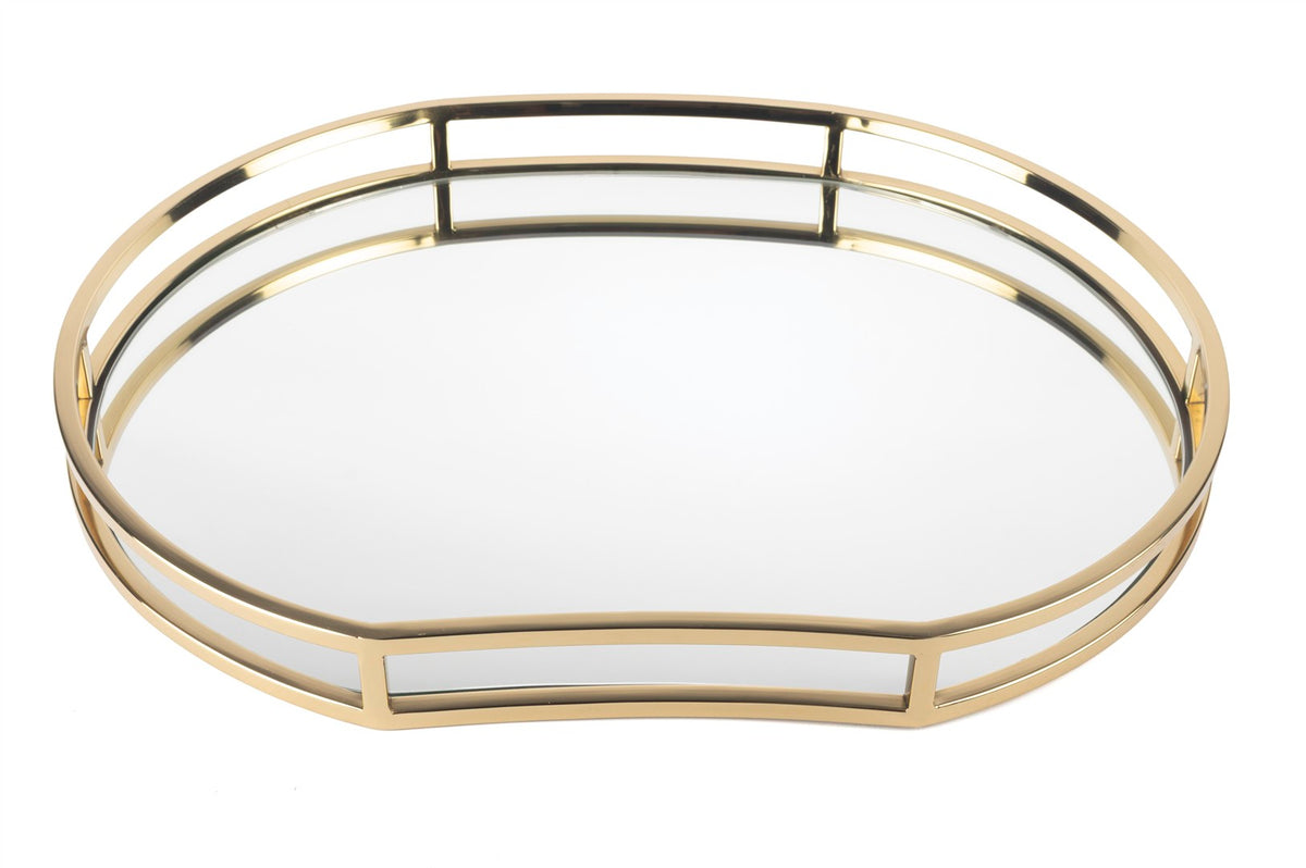 Mikasa Moor Gold Oval Aynalı Tepsi 55x35x5cm