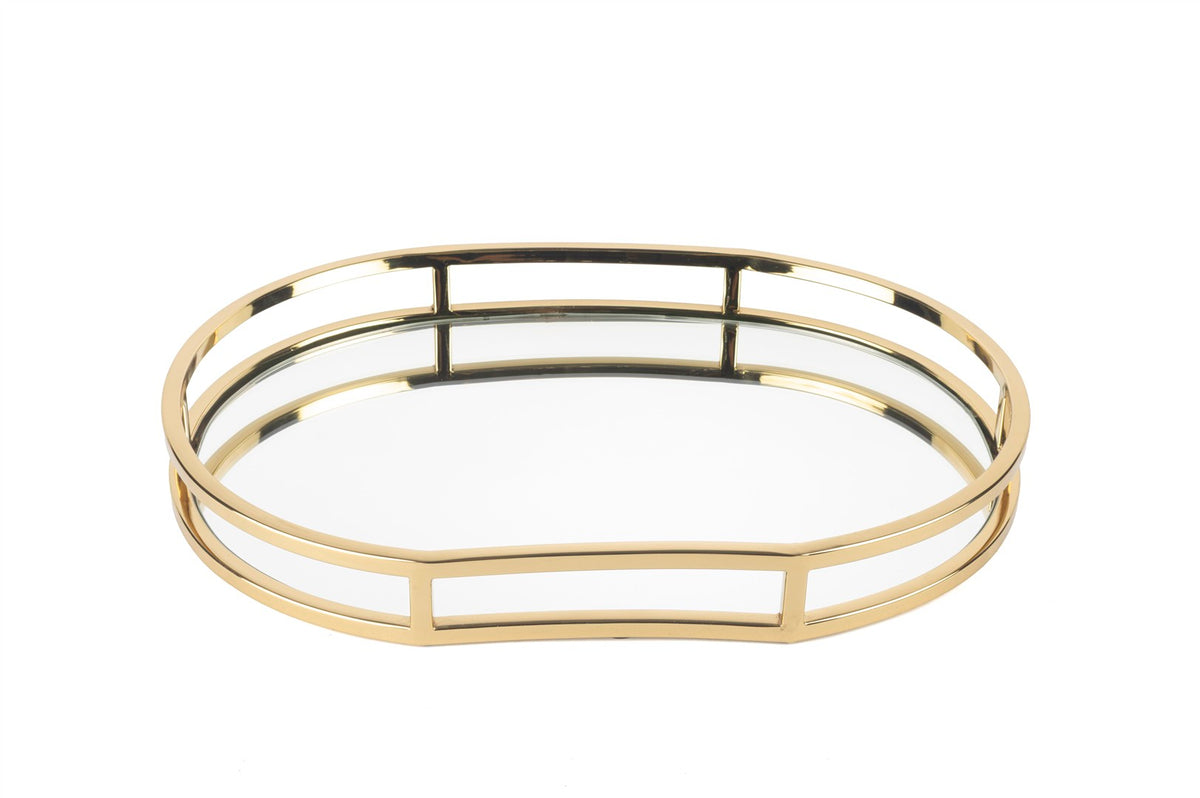 Mikasa Moor Gold Oval Aynalı Tepsi 46x32x5cm
