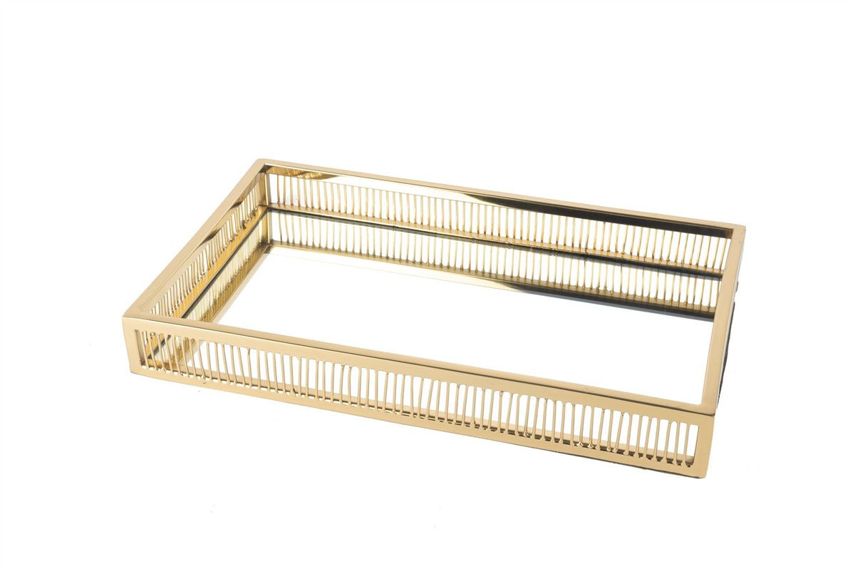 Mikasa Moor Gold Aynalı Çubuklu Tepsi 41x26x5cm