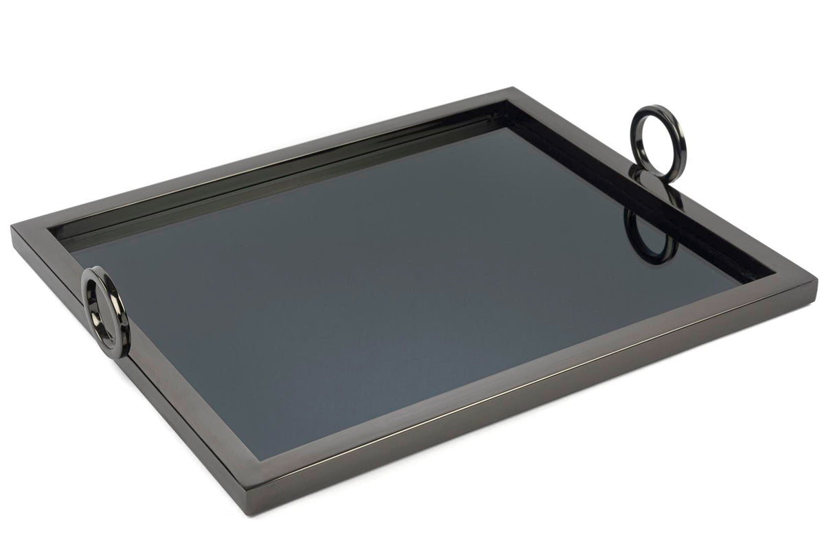 Mikasa Moor Siyah Metal Dik Aynalı Tepsi 45x36x8cm