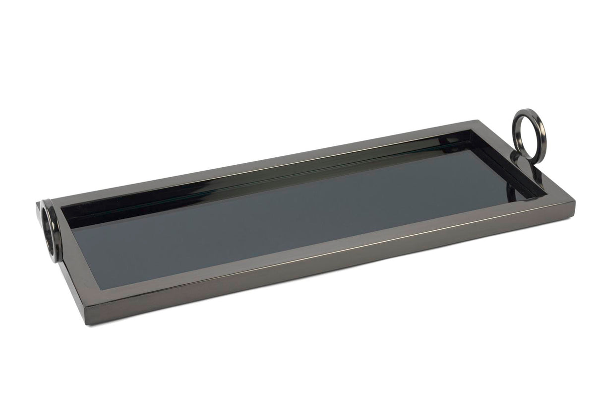 Mikasa Moor Siyah Metal Dik Aynalı Tepsi 52x20x8cm