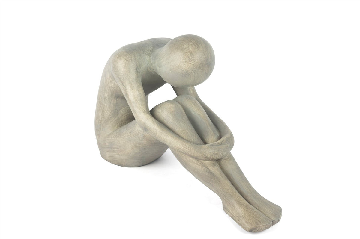 Mikasa Moor Gri Oturan İnsan Figürü 55x23x38cm
