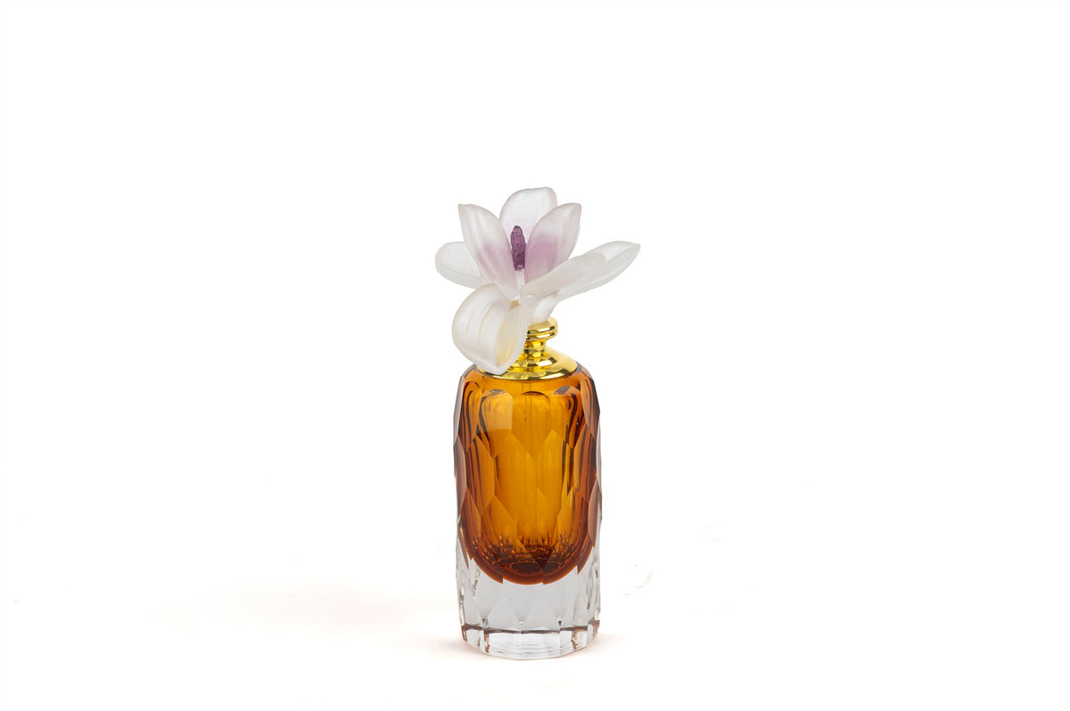 Mikasa Moor Lila Çiçek Kapaklı Amber Cam Şişe 10x19cm