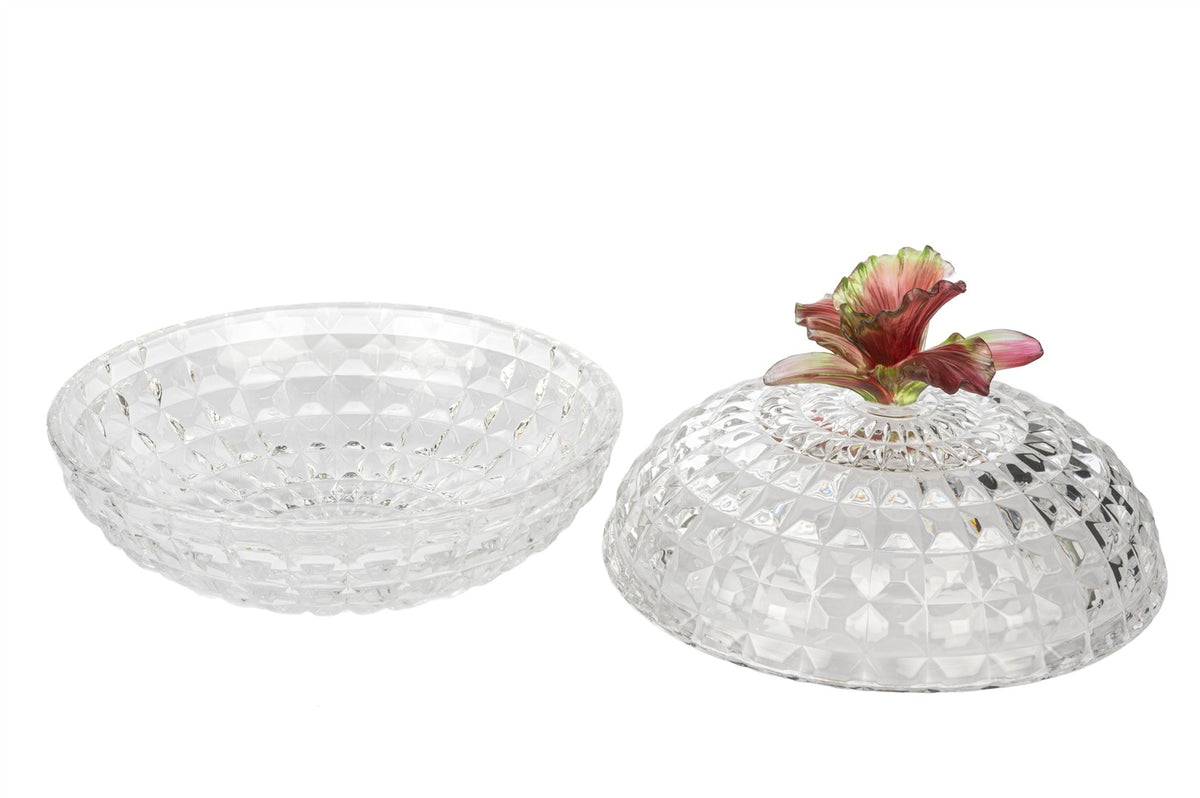 Mikasa Moor Pembe Yeşil Çiçek Kristal Şekerlik 21x19cm