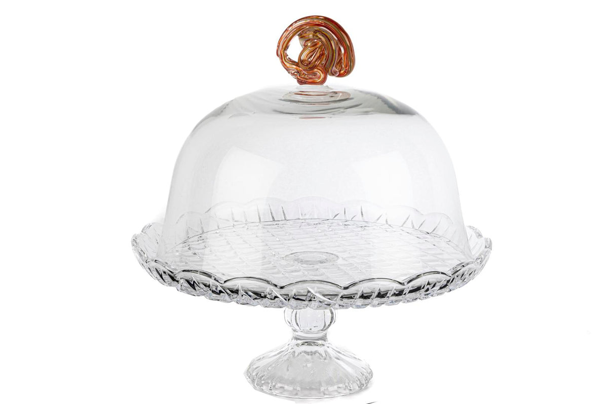Mikasa Moor Amber Kapaklı Cam Kek Standı 31x31cm