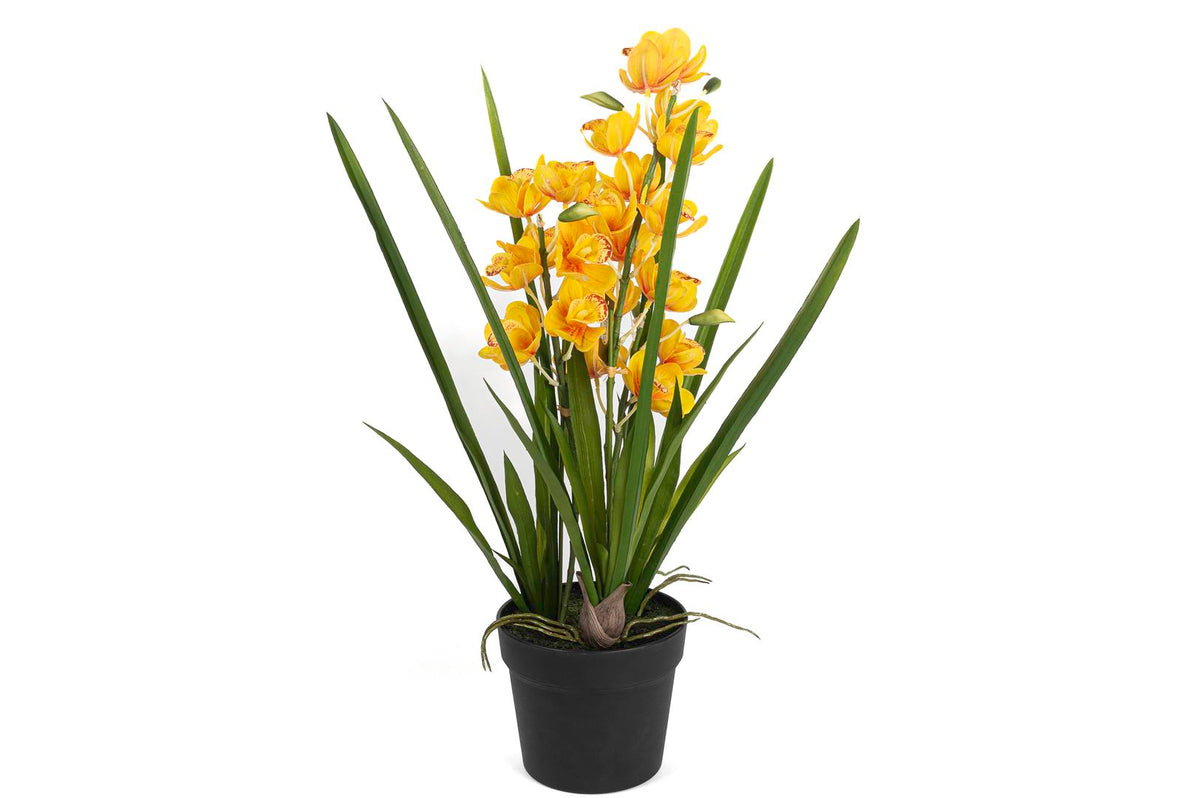 Mikasa Moor Sarı Yapay Simbidyum Orkide 58cm