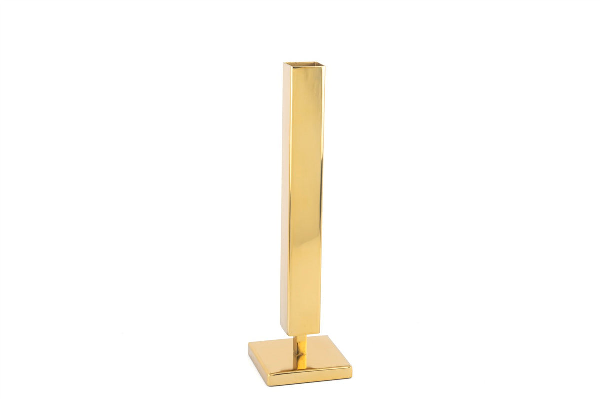 Mikasa Moor Gold Köşeli Ayaklı Vazo 8x27cm