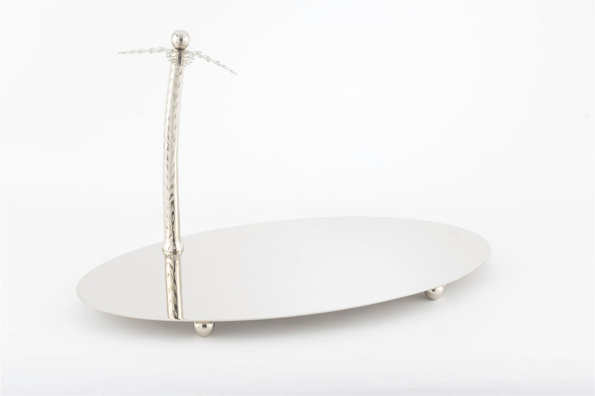 Mikasa Moor Silver Oval Palmiye Sunumluk 40x22x24cm