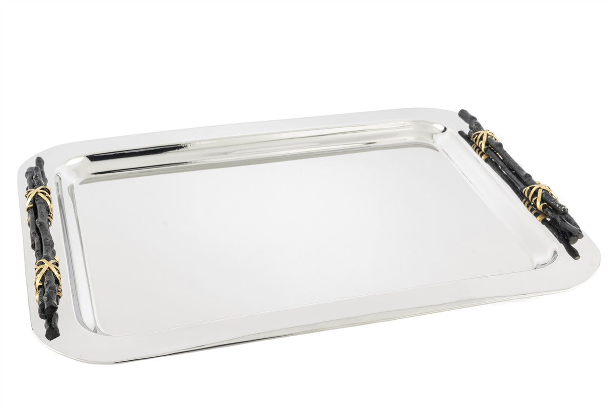 Mikasa Moor Gold Tel Sarma Kulplu Tepsi 45x34cm