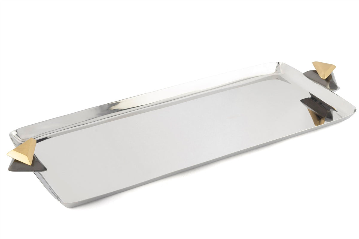 Mikasa Moor Gümüş Üç Çakıllı Tepsi 52x21x5