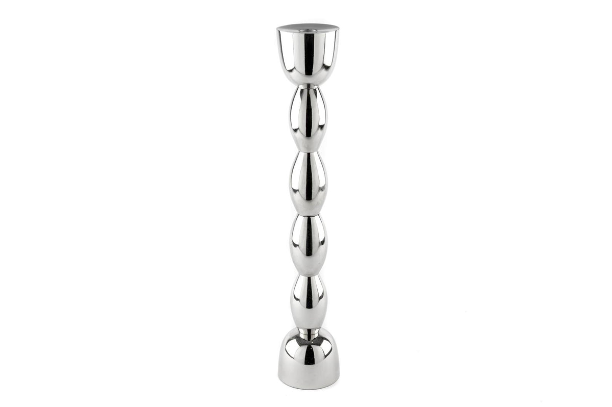 Mikasa Moor Silver Boğumlu Metal Mumluk 9x48cm