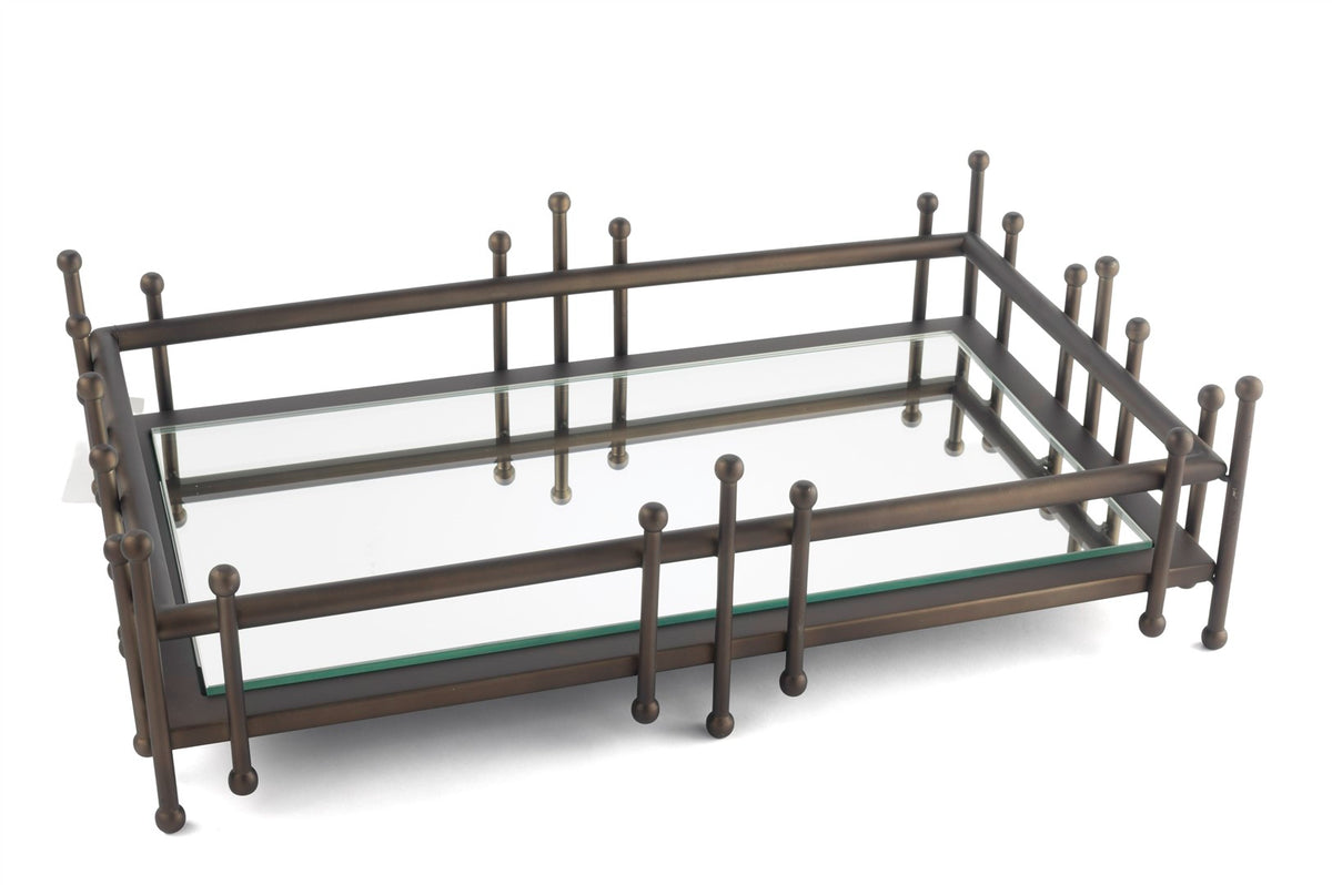 Mikasa Moor Antik Bronz Aynalı Kafes Tepsi 47x27x13cm