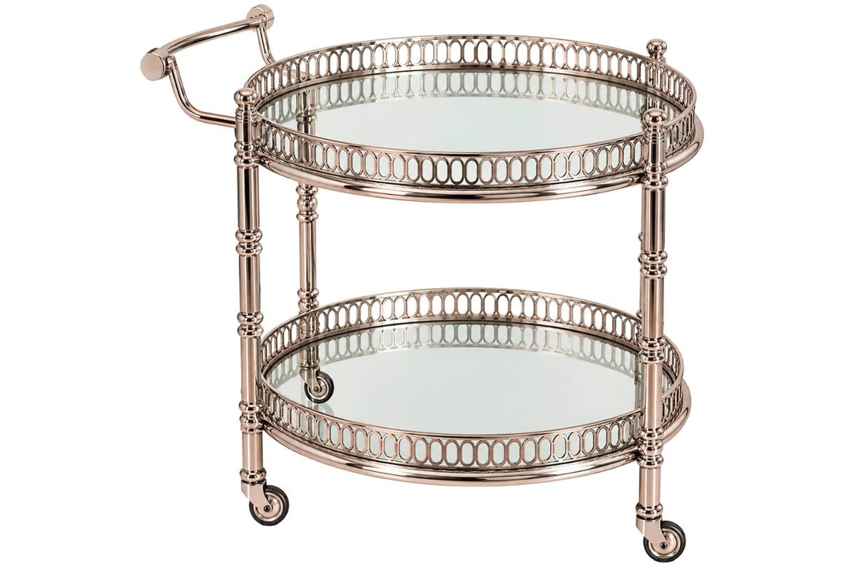 Mikasa Moor Gümüş Oval Servis Arabası 82x48x73cm