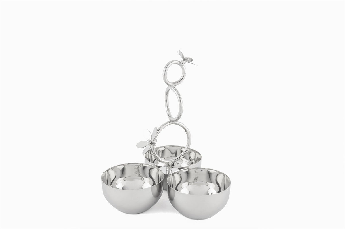 Mikasa Moor Flora Silver 3lü Çerezlik 19x24cm