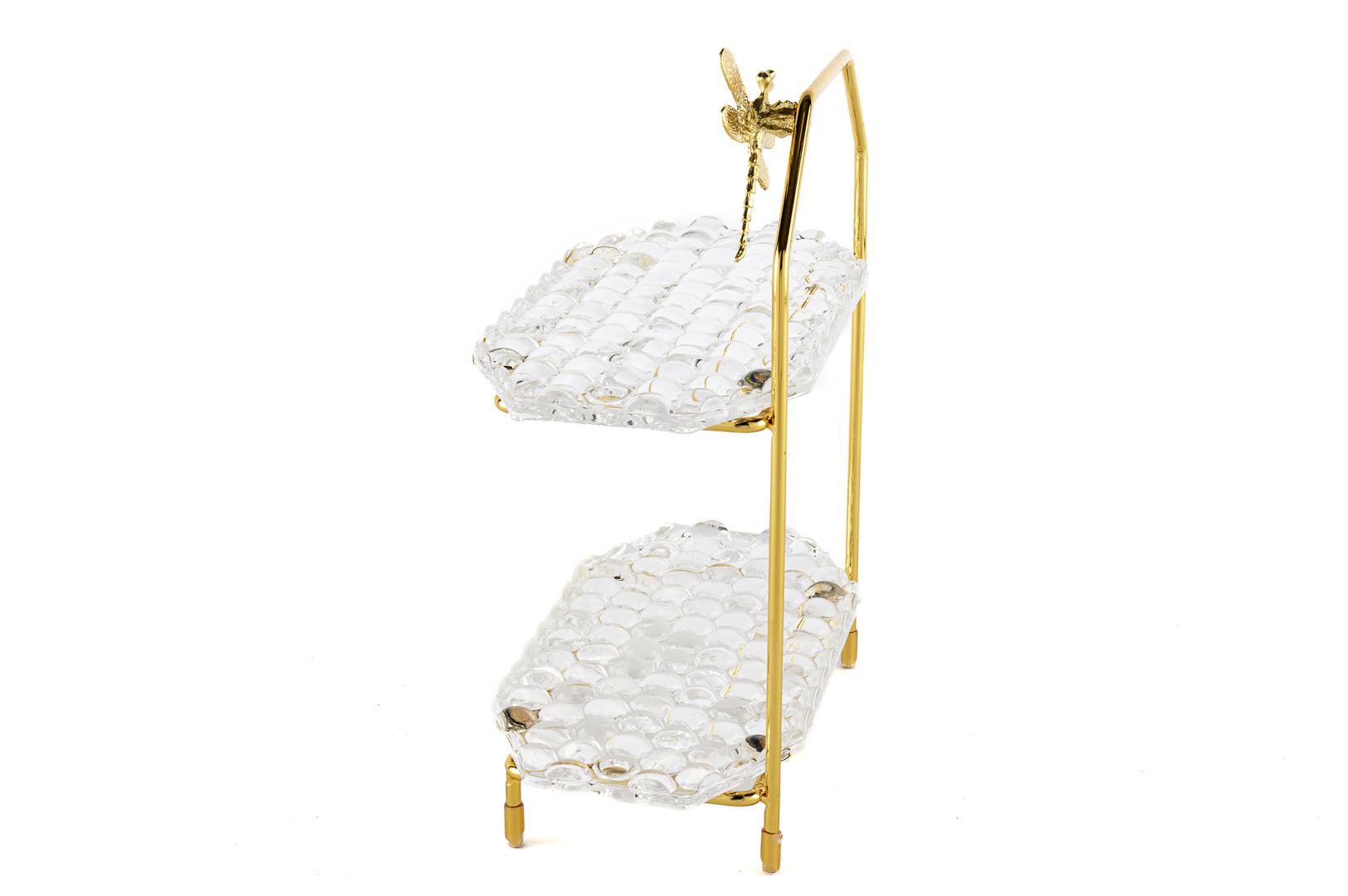 Mikasa Moor Gold 2 Katlı Cam Servis 22x11x26cm