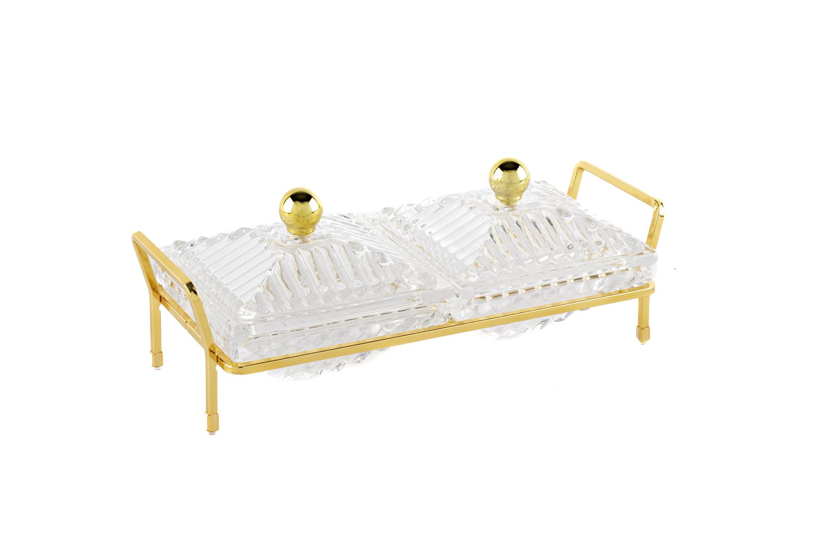 Mikasa Moor Gold Standlı 2li Kapaklı Servis 22x10x9cm