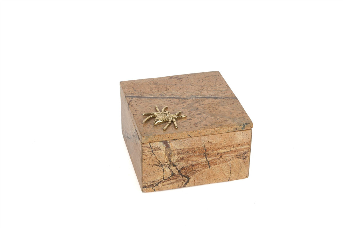 Mikasa Moor Krem Mermer Gold Örümcek Figürlü Dekoratif Kutu 13x8cm