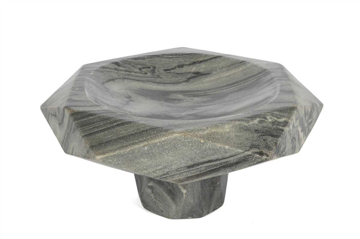 Mikasa Moor Gri Mermer Dekoratif Ayaklı Sunumluk 31x15cm