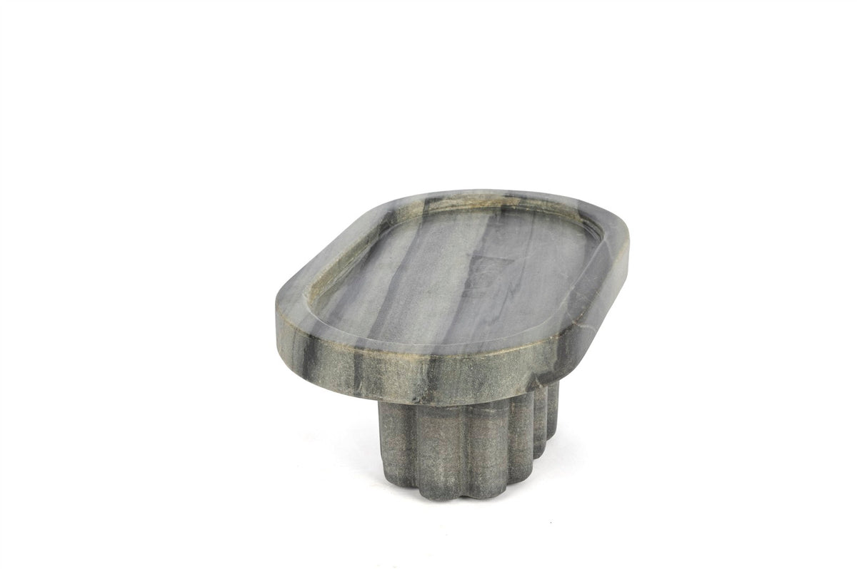 Mikasa Moor Füme Mermer Dekoratif Oval Sunumluk 25x16x11cm