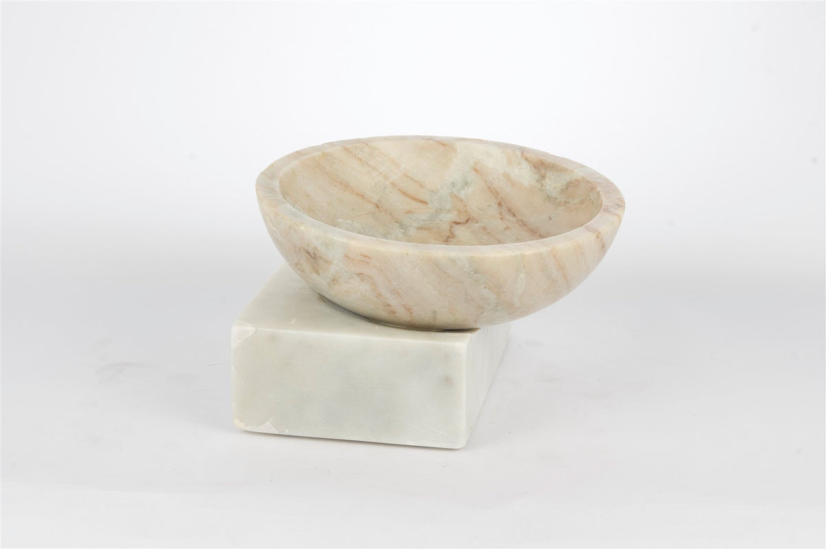 Mikasa Moor Krem Mermer Dekoratif Ayaklı Kase 21x12cm