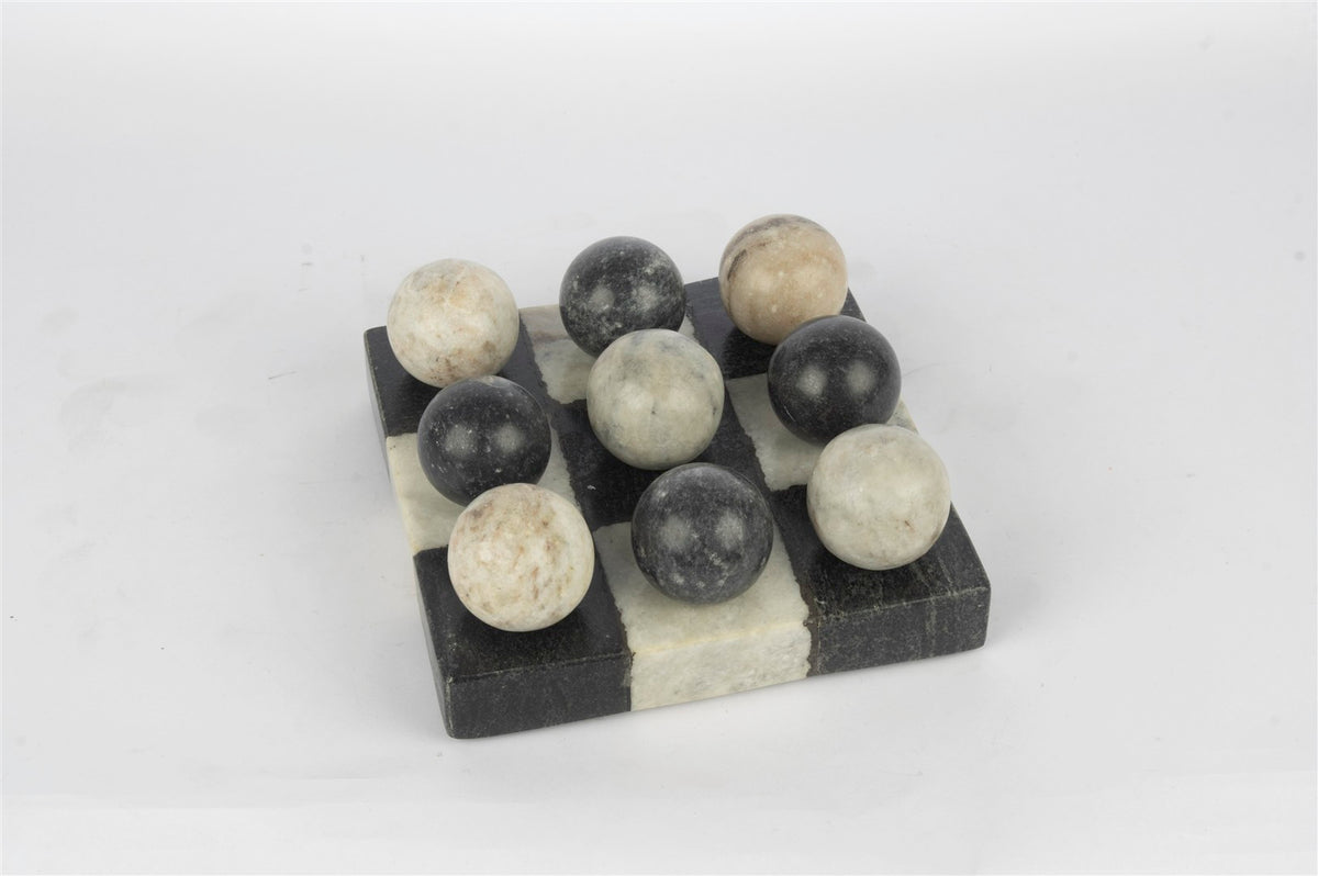 Mikasa Moor Siyah Beyaz Tıc Tac Mermer Obje 15x3cm