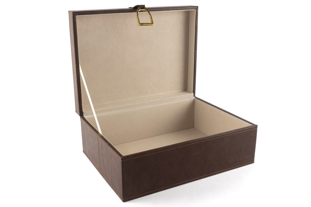 Mikasa Moor Kahve Gold Kulplu Deri Kutu 30x23x12cm