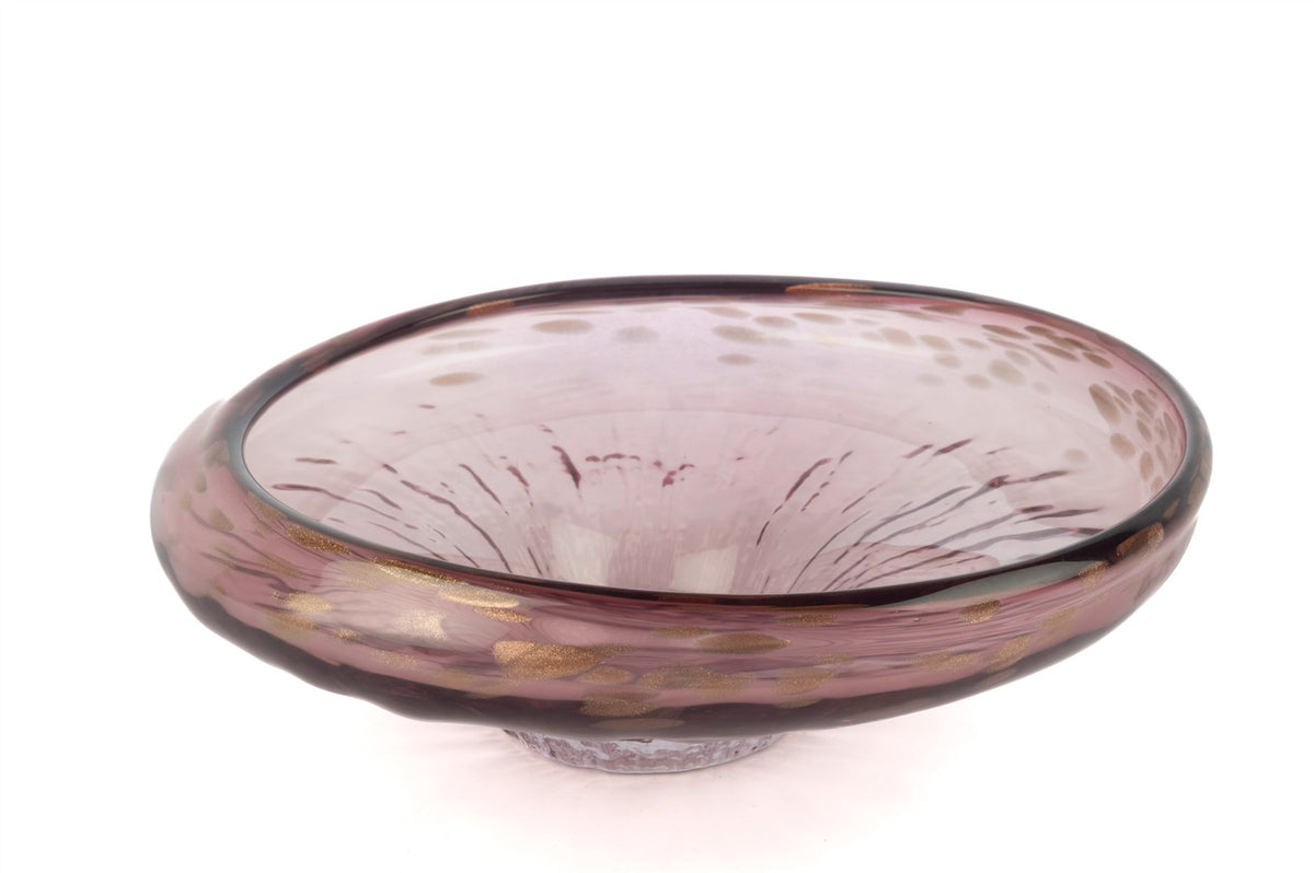 Mikasa Moor Pembe Simli Cam Dekoratif Tabak 33x12cm