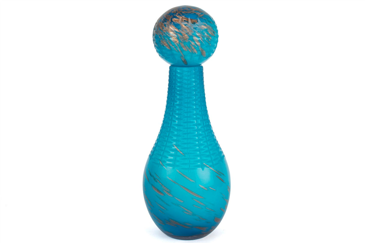 Mikasa Moor Mavi Bronz Dekoratif Cam Şişe 18x47cm