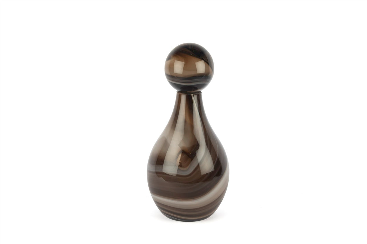 Mikasa Moor Kahve Krem Kapaklı Dekoratif Şişe 18x36cm